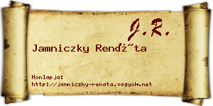 Jamniczky Renáta névjegykártya